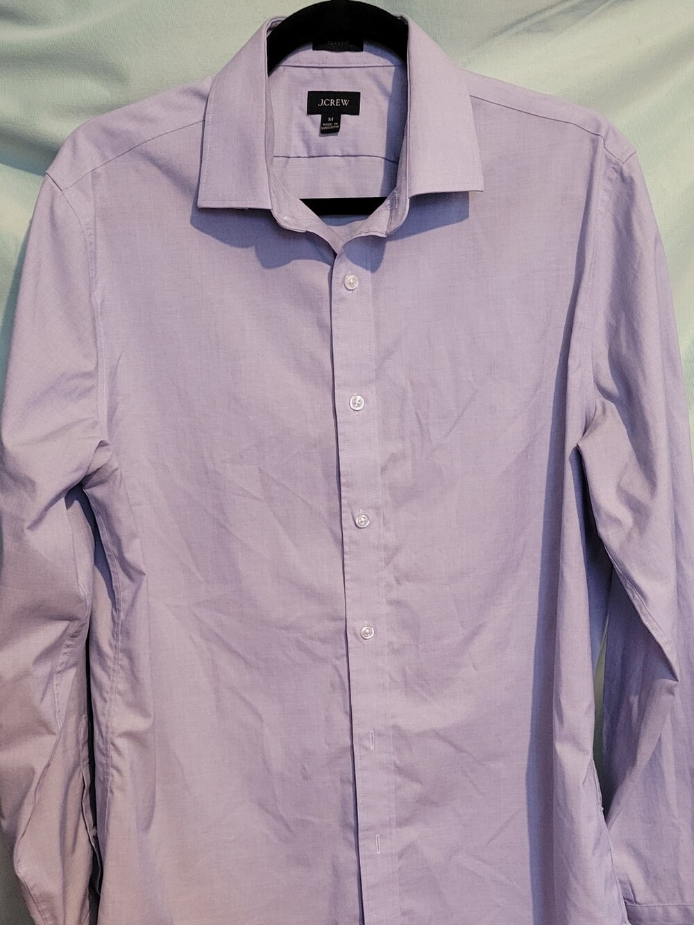 J. Crew Men's Lavender Long-Sleeve Button-Down Dress Shirt